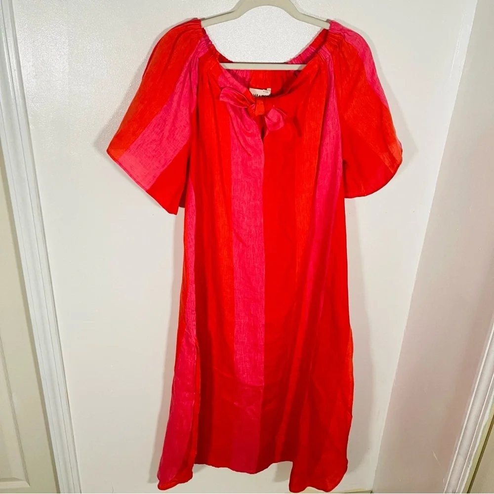 Mara Hoffman Kamala Off the Shoulder Striped Midi Dress - Picture 6 of 10